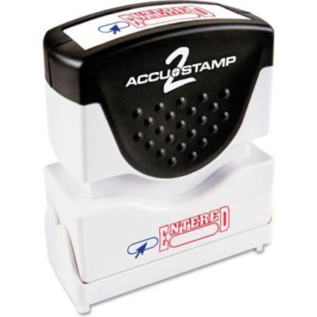 COSCO Accustamp2 Shutter Stamp with Microban, Red/Blue, ENTERED, 1 5/8 x 1/2 35544
